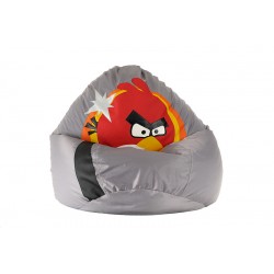 Кресло Груша Angry Birds серая птица